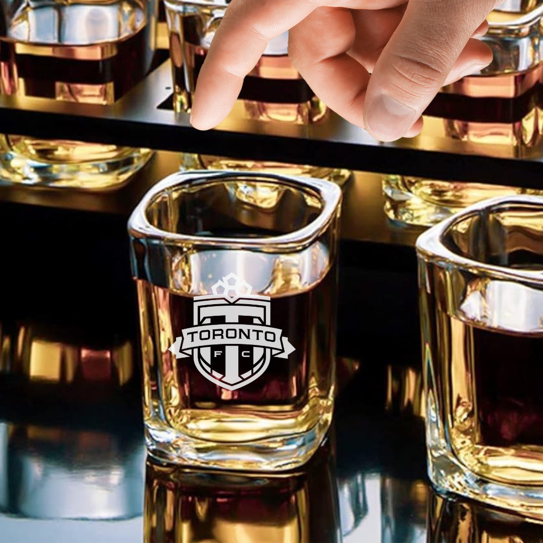 Custom Engraved Toronto FC Shot Glass – 2.2 oz Square Shot Glass New