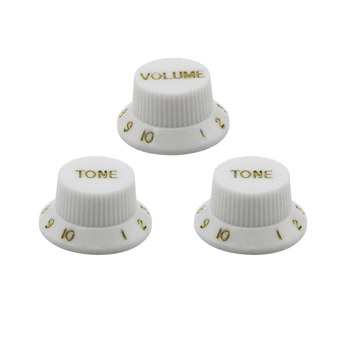 FLEOR Set FD ST Electric Guitar Knobs 2 Tone & 1 Volume Control Knobs White