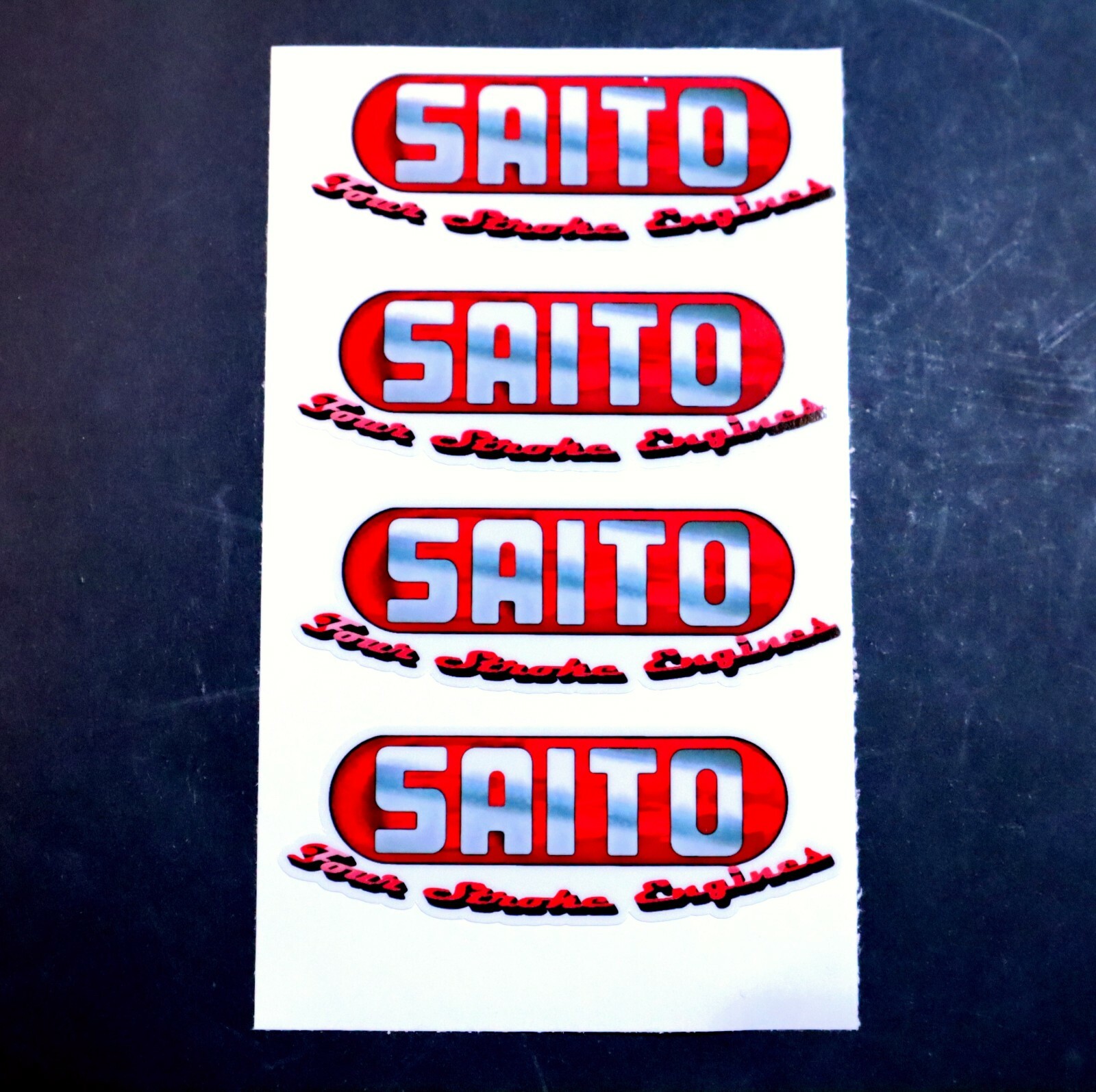 Saito Engine Custom Graphics Decals RC Plane Airplane - SET OF FOUR DECALS