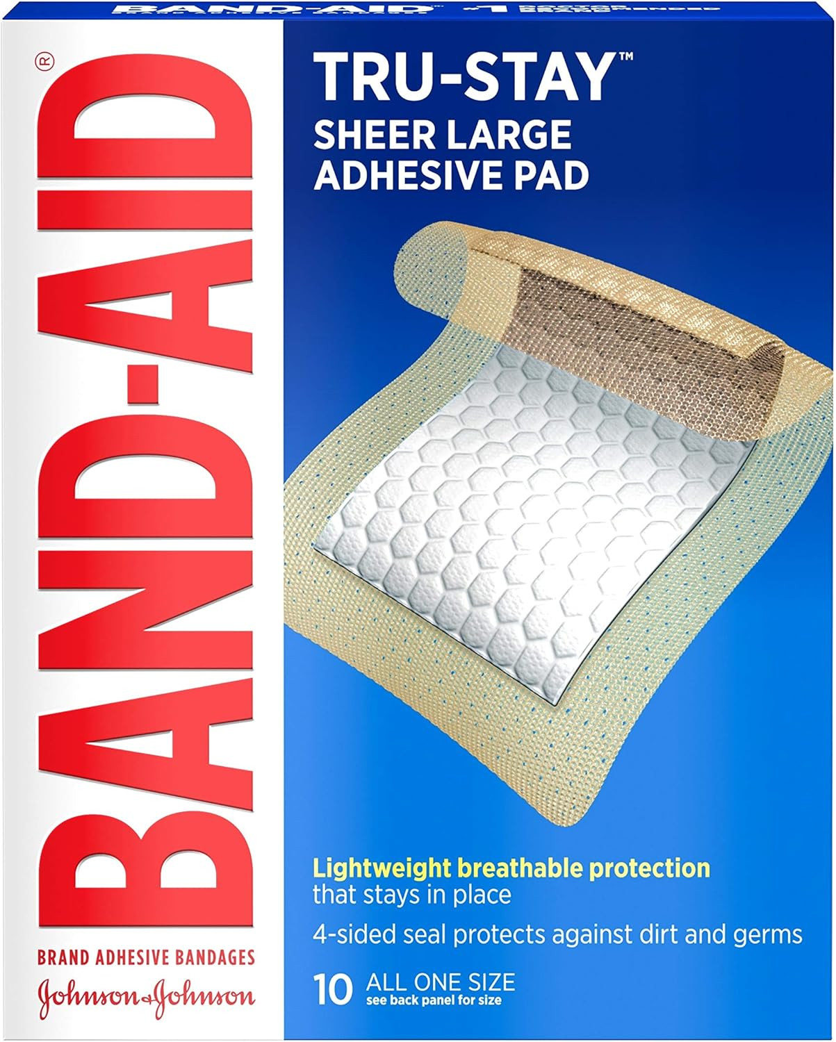Brand Tru-Stay Adhesive Pads, Sterile Sheer Bandages for First Aid & Wound Care,