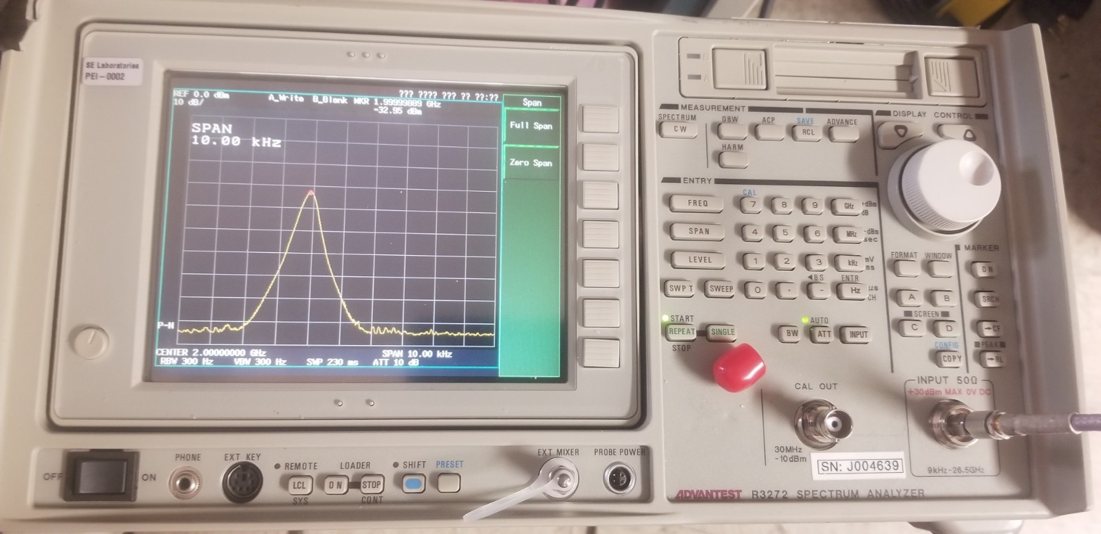 Advantest R3272 26.5GHz Spectrum Analyzer Portable WORKING!