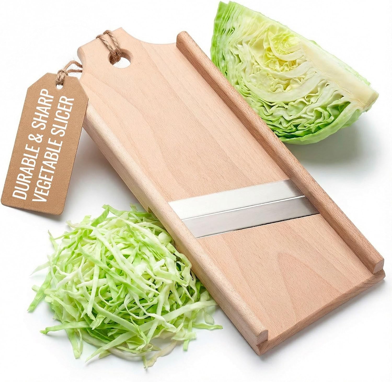 Wooden Cabba Shredder for Coleslaw - Heavy Duty Cabba Grater for Slaw