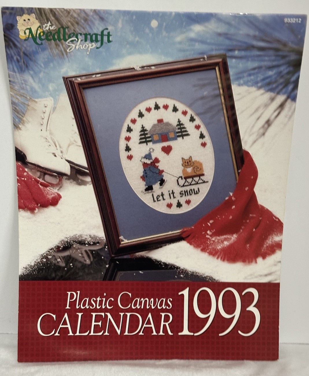 1993 The Needlecraft Shop Plastic Canvas Calendar Swan Flowers Goose #933212