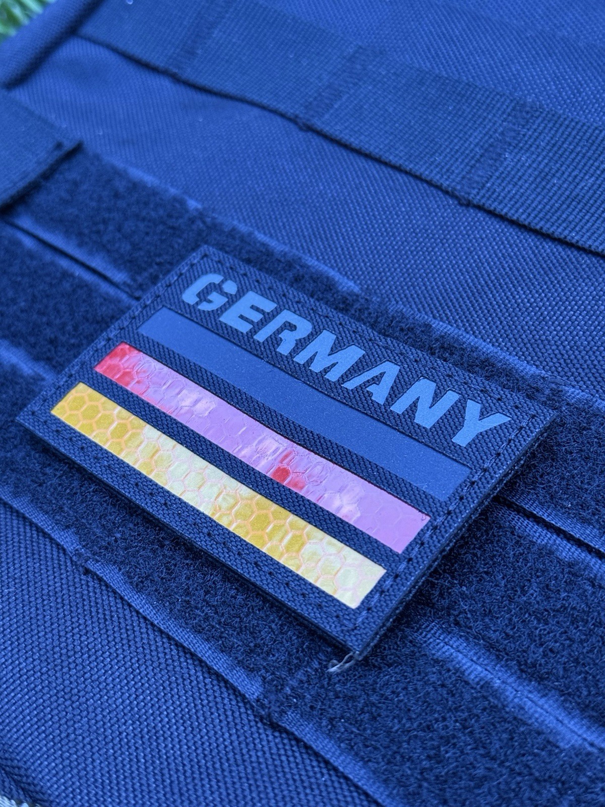 Germany IR Infrared Reflective flag tactical morale hook patch Black