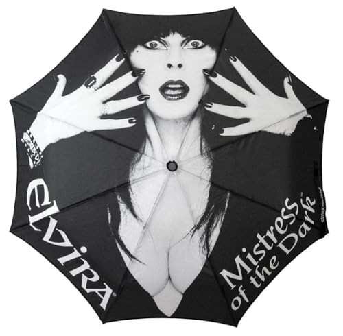 kreepsville 666 Elvira Mistress of the Dark Classic Logo Skull Handle Umbrella