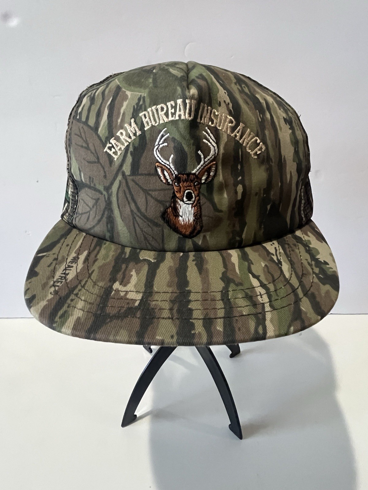 Vintage Americap Farm Bureau Real Tree Camo Hat Hunting Snapback Deer Buck USA