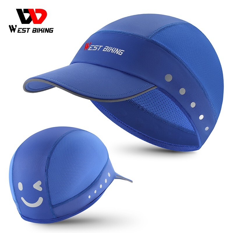 WEST BIKING Summer Cycling Cap Bicycle Helmet Hat UV Sun Brim Sports Hat Blue
