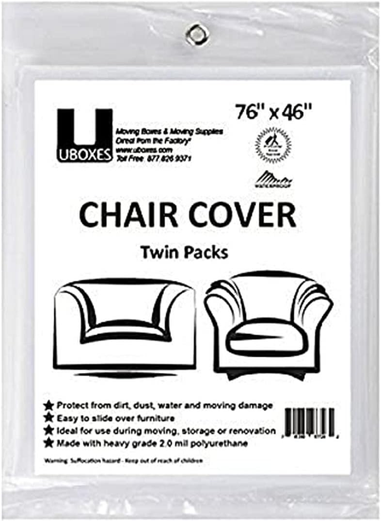 72x46) Chair Covers 2 MIL Heavy Duty Polyethylene to Protect Items from Dust
