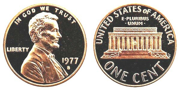 1977 S LINCOLN CENT GEM DCAM PROOF from PROOF Set