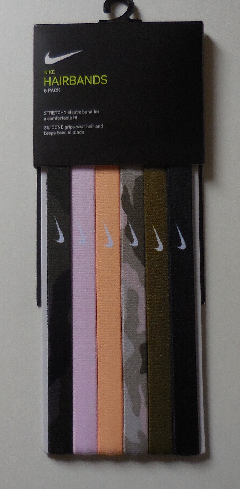 Nike Printed Hair/Headbands Unisex Assorted 6 PK Black/Pink Foam/Orange Chalk