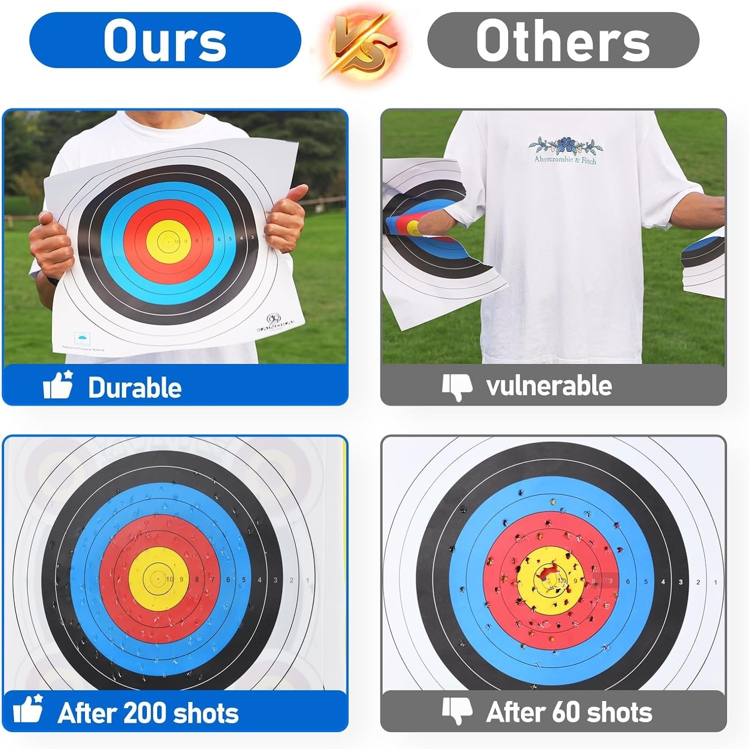 High-Quality Archery Target Paper - 10pcs, Ideal for Competitive Practice