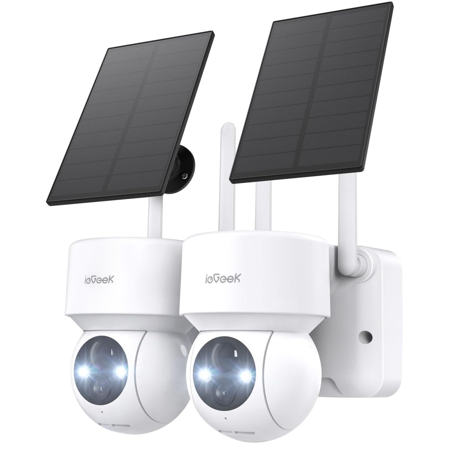 2PCS ieGeek Outdoor PTZ Security Camera Battery Powered Color Night Vision CCTV