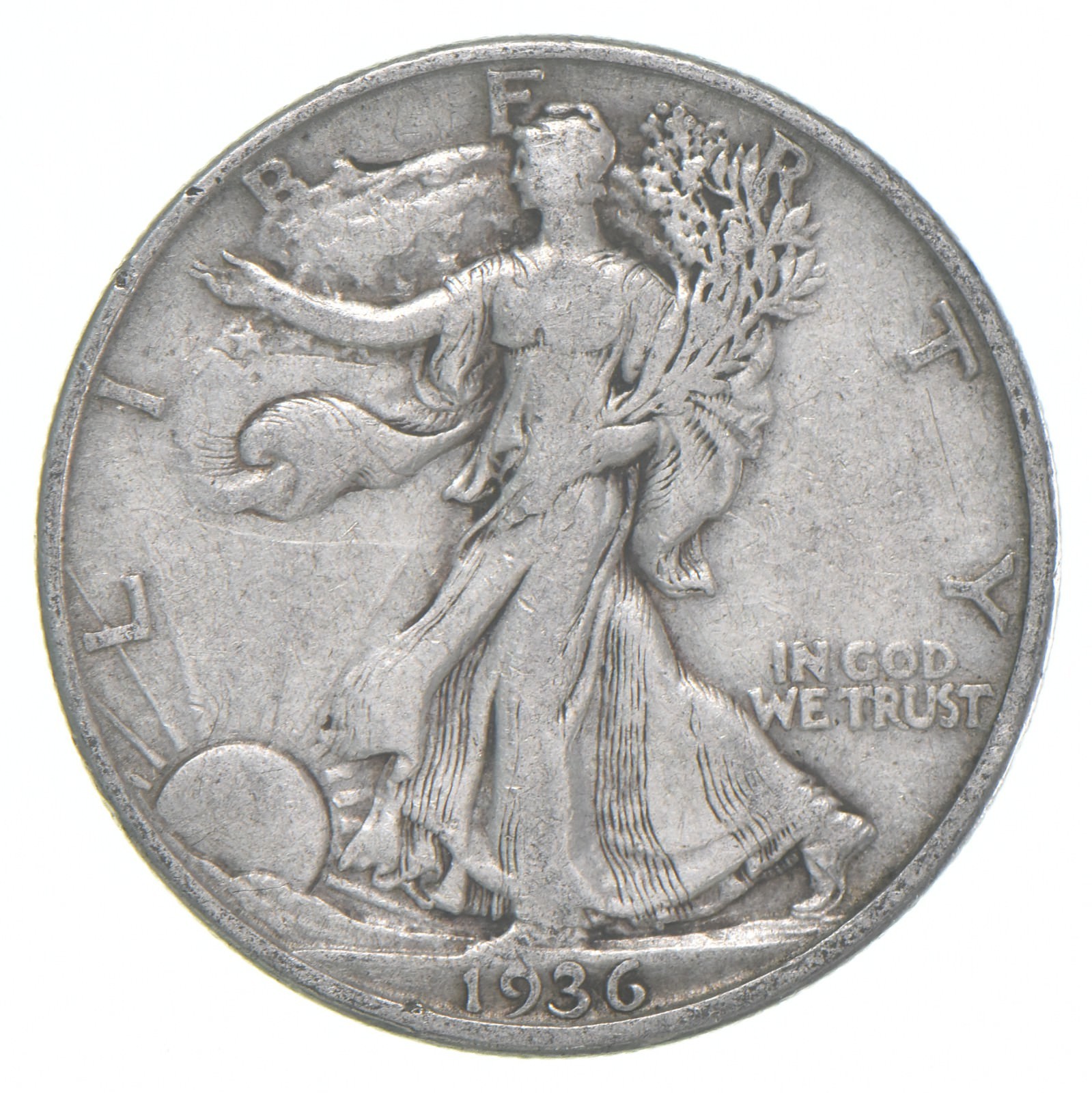 1936-D XF Walking Liberty Half Dollar 90% Silver