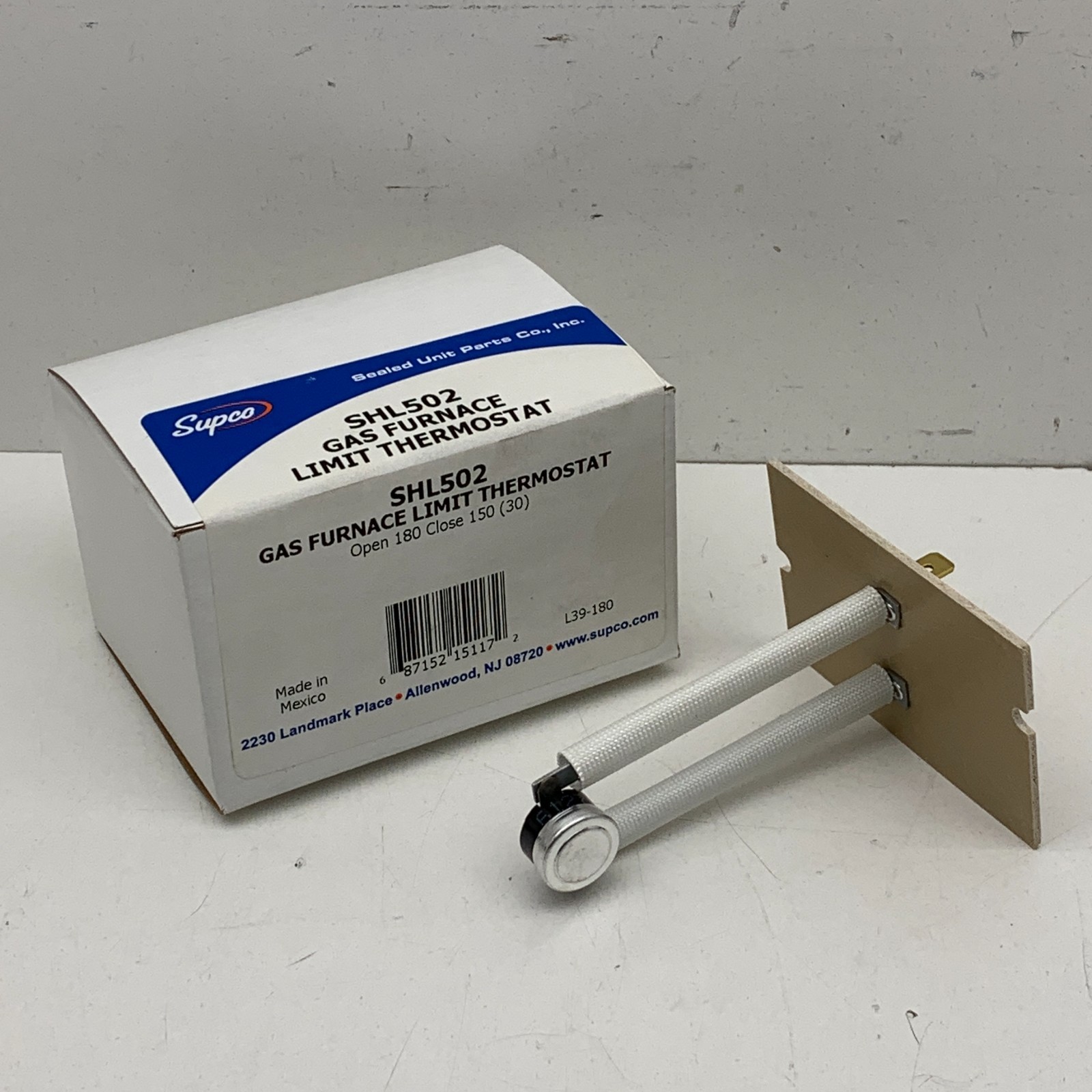 Supco SHL502 Gas Furnace Limit Thermostat Open 180°F, Close 150°F