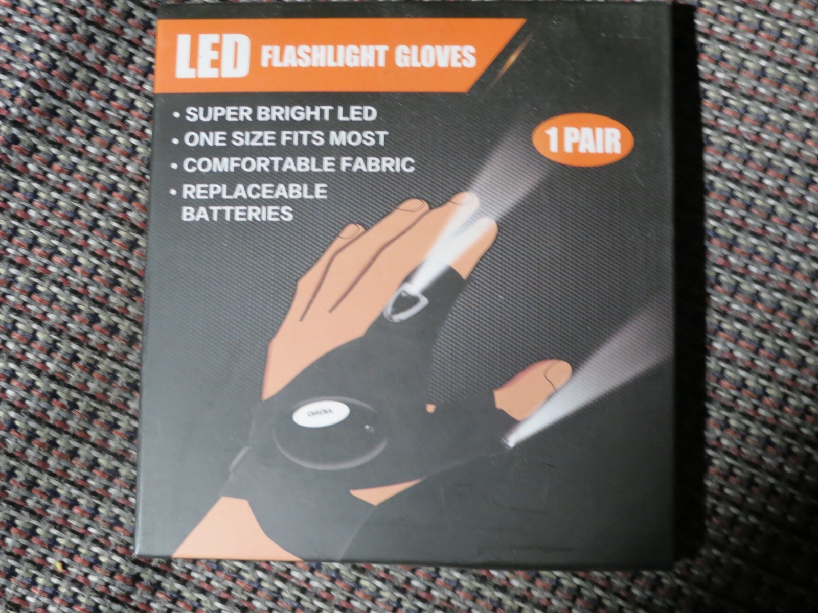 LED FLASHLIGHT GLOVES-(1) PAIR