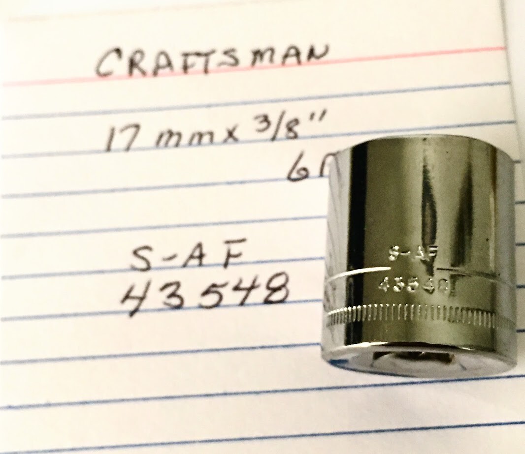 Craftsman 17mm x 3/8" Standard Socket - S-AF 43548 - 6 Pt - Free USA Shipping