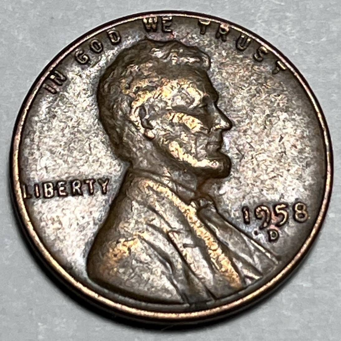 1958 D Wheat Penny Errors Long Lamination Error Reverse