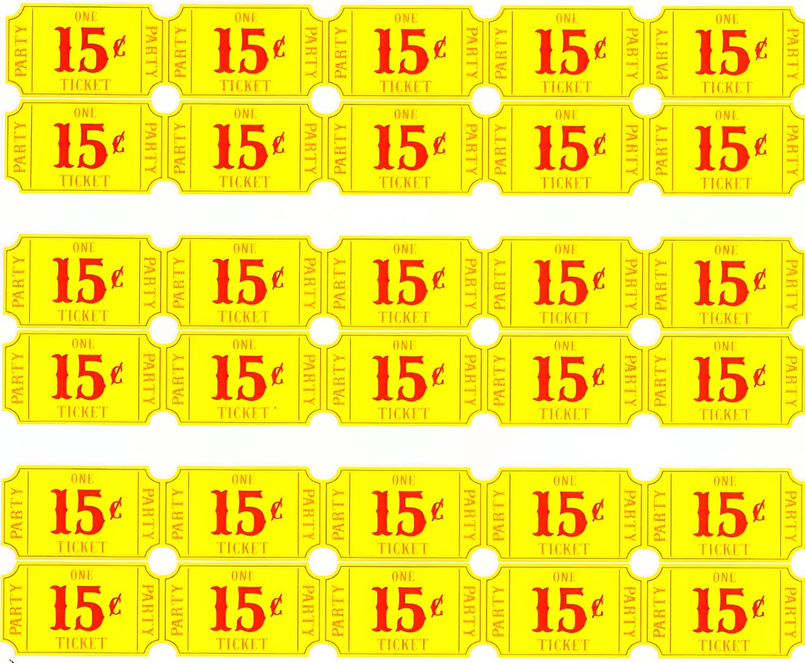 Carnival Tickets Birthday ~ Edible 2D Fondant Cake 3 Strip Side Topper ~ D20153
