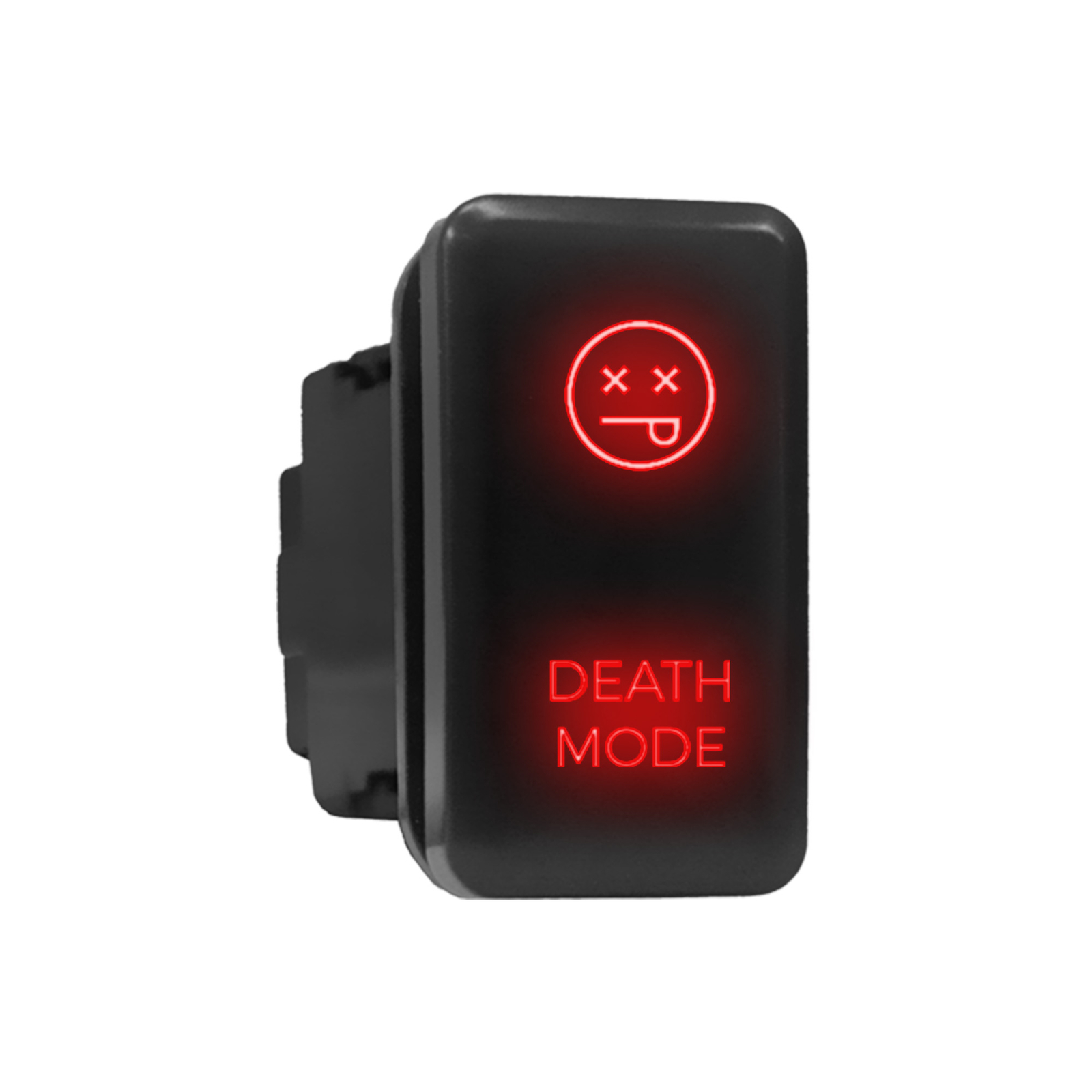 DEATH MODE - LED Push Button Replacement for TOYOTA (1.54 x 0.83 in) Red