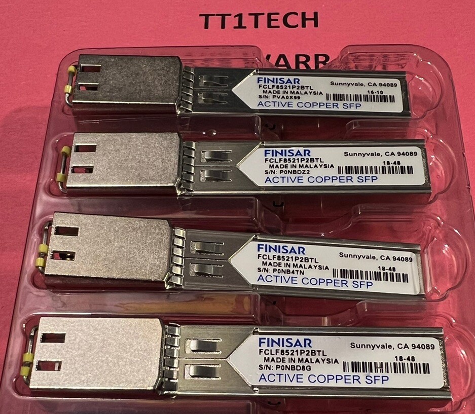 lot of 4 Finisar FCLF8521P2BTL SFP-1G-T 1000BASE-T SFP Copper RJ-45 transceiver