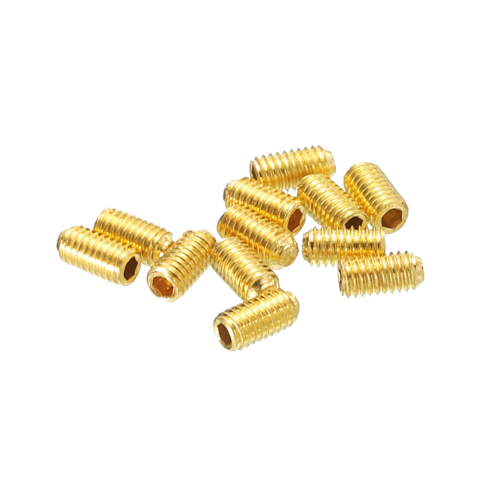12 x Guitar Bridge Saddle Height Adjustment Screws Metric M3 x 6 Gold