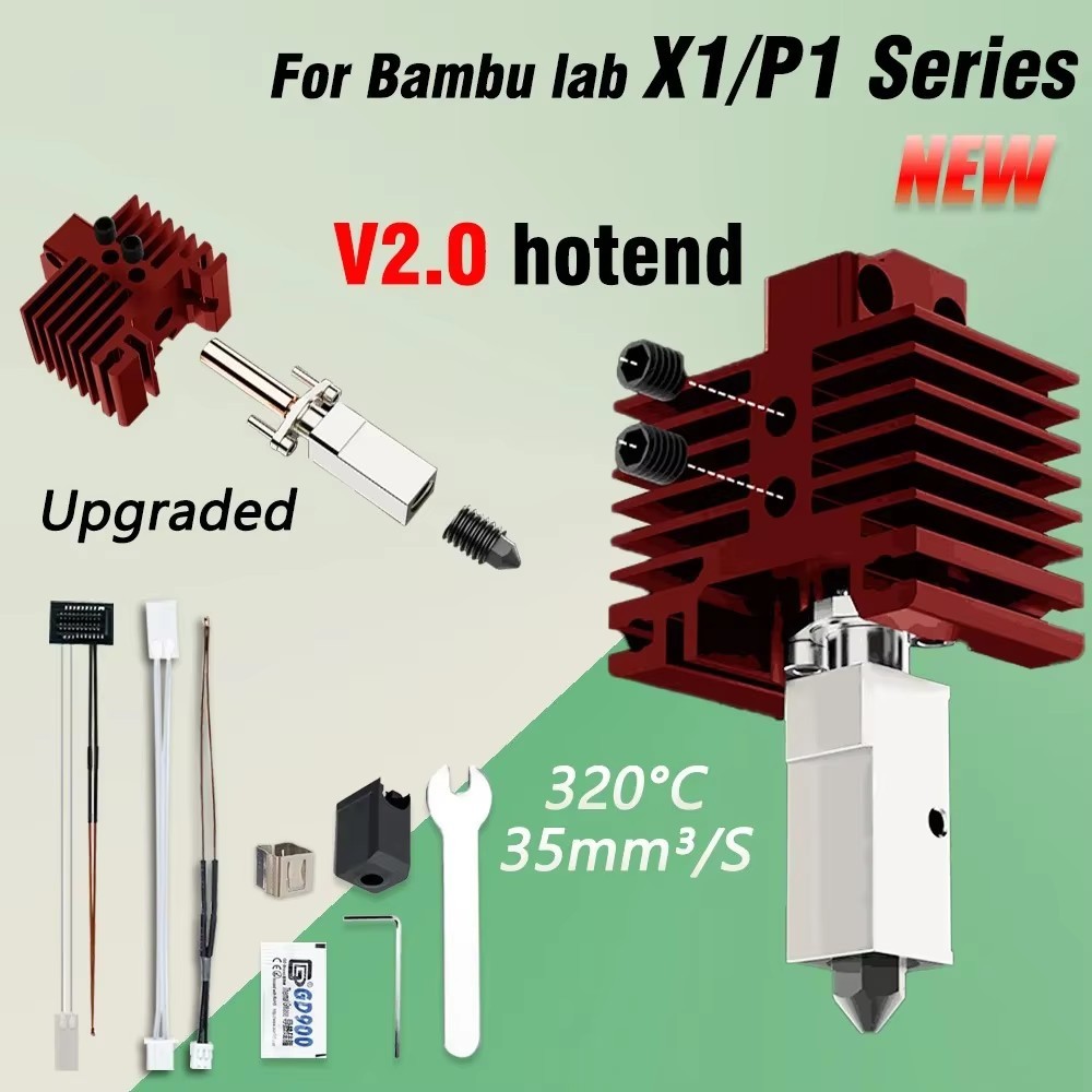 3D Printer For Bambu lab P1P P1S X1 X1C Hotend Kit Extruder Brass Nozzle Parts