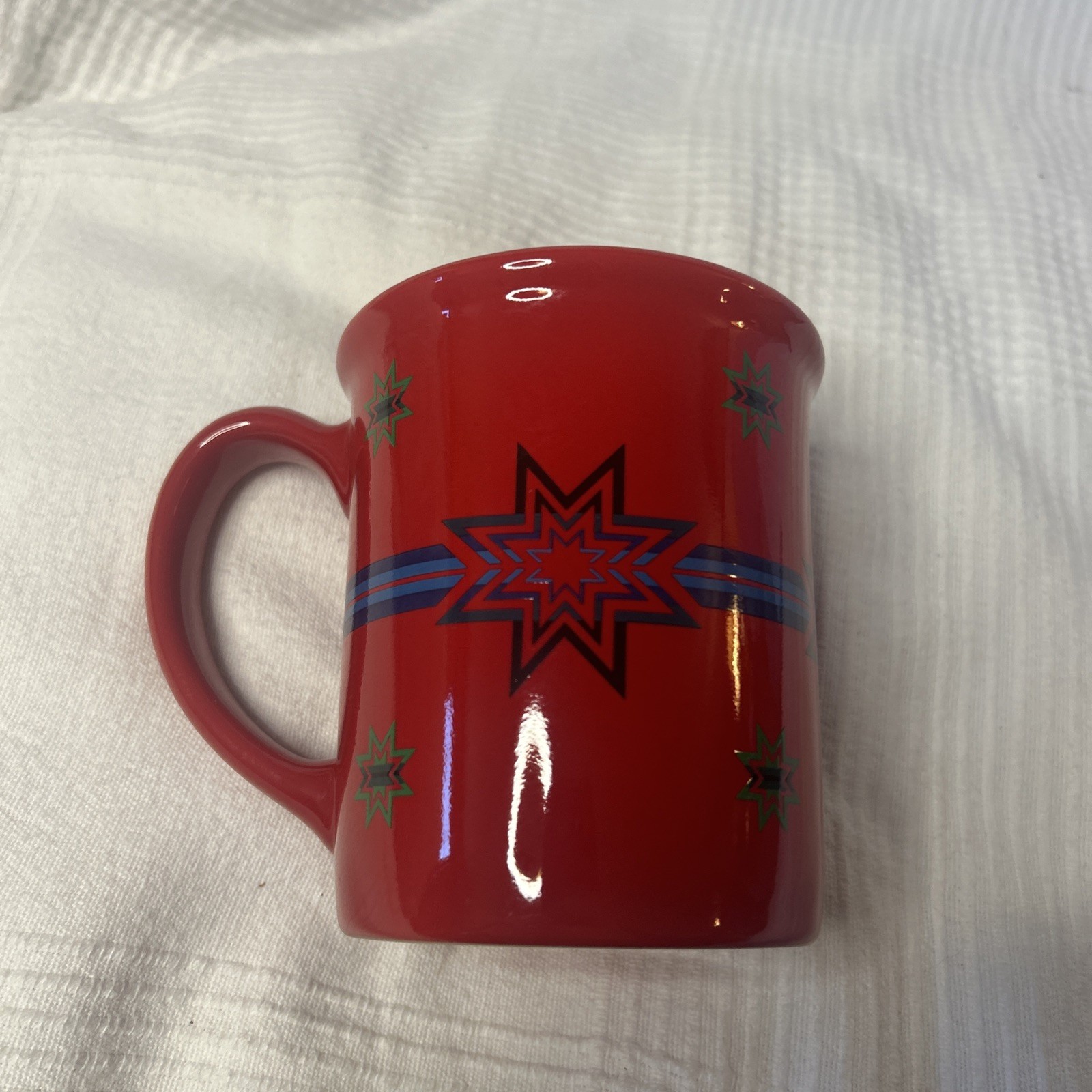 Pendleton Woolen Mills Red Sioux Star Blanket Series 18oz Coffee Mug Cup Vintage