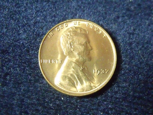 1937 PHILADELPHIA MINT BU CONDITION GEM CONDITION  FREE SHIPPING T