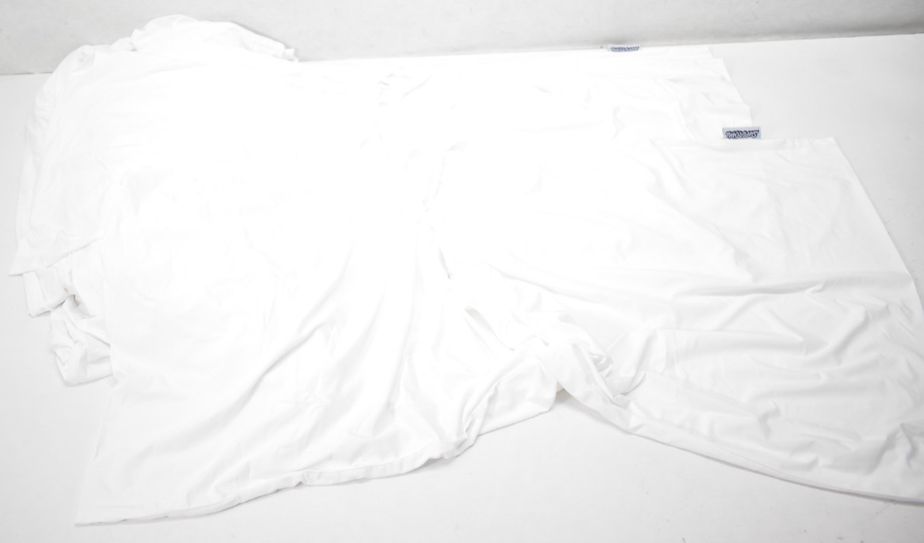 SuperChill Cooling Sheet Set w Fitted Sheet & 2 Pillowcases White Bed Set