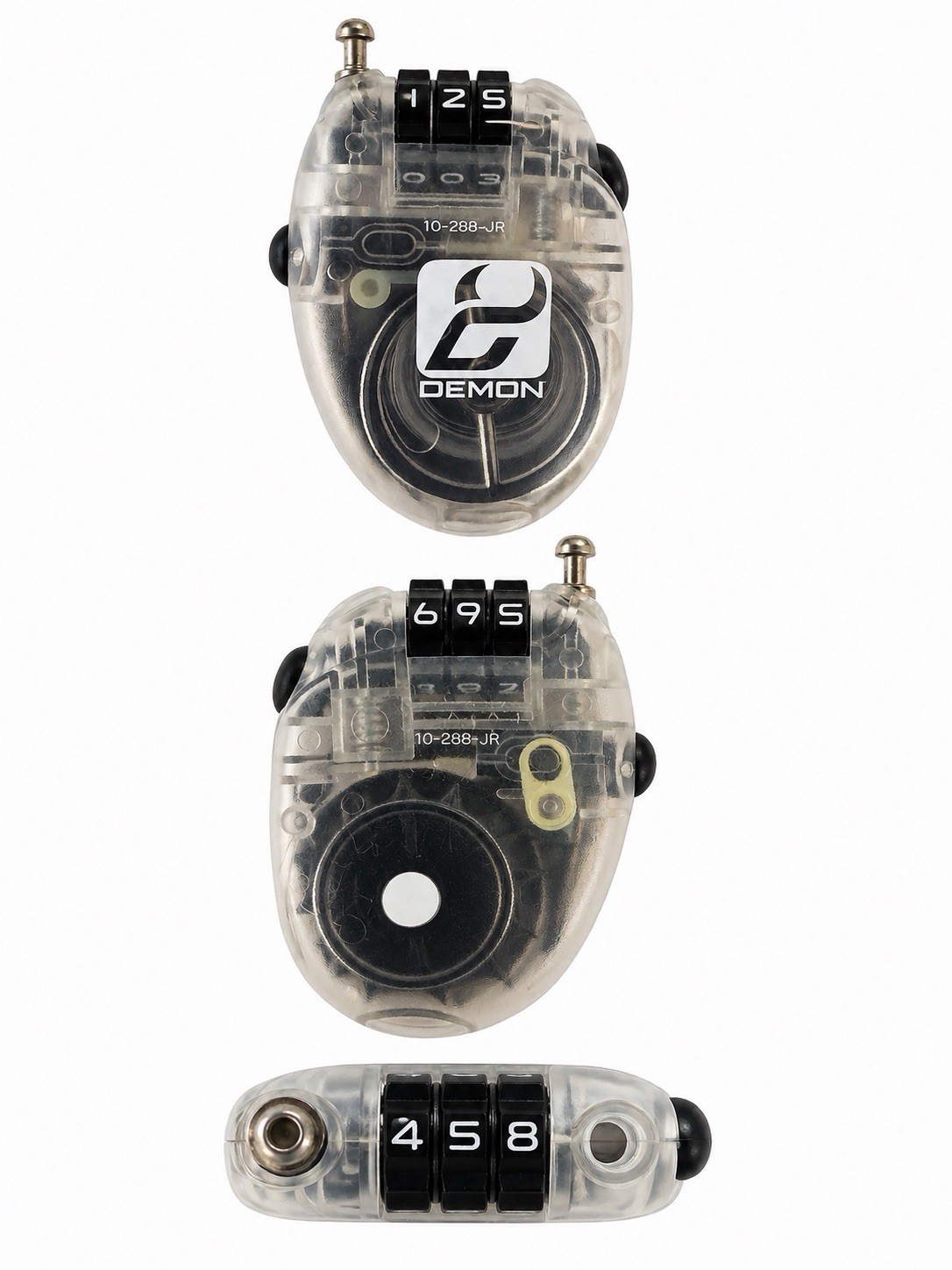 Demon Snowboard Ski Pocket Mini Cable Lock Retractable 3-Digit Combo Clear