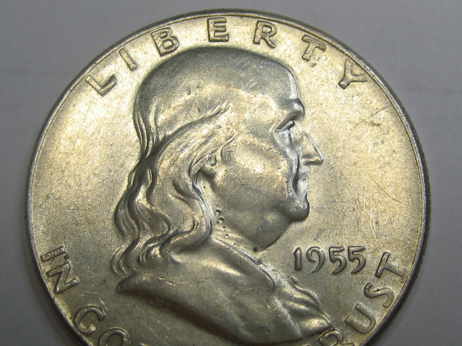 1955 Silver Half dollar "Bugs Bunny" in AU circulated condition.