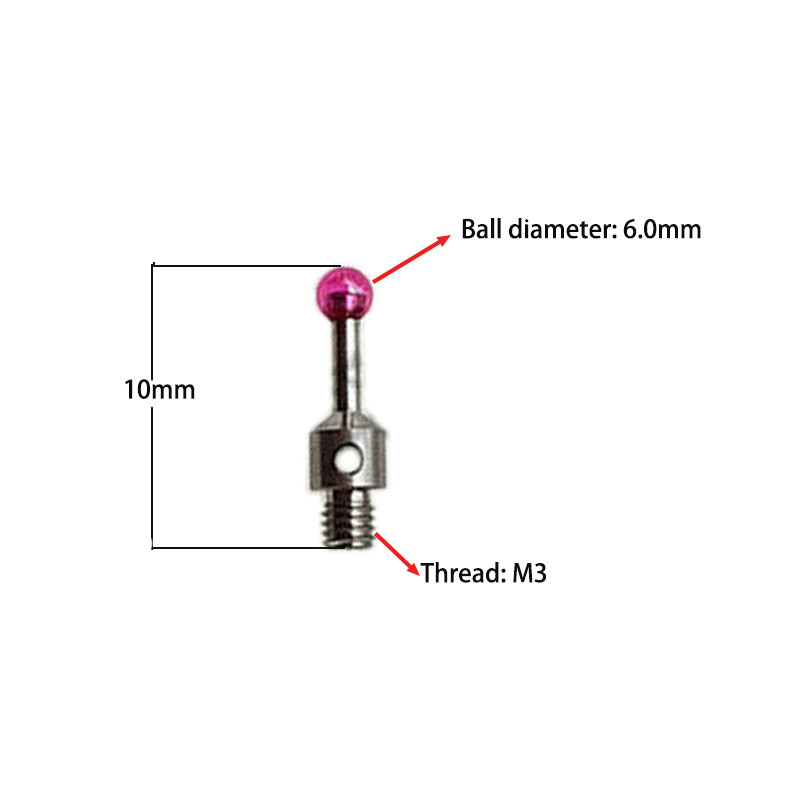2pc-CMM Touch Probe Stylus 3mm Ruby M3 Thread Styli 10mm For ROMER Measuring Arm