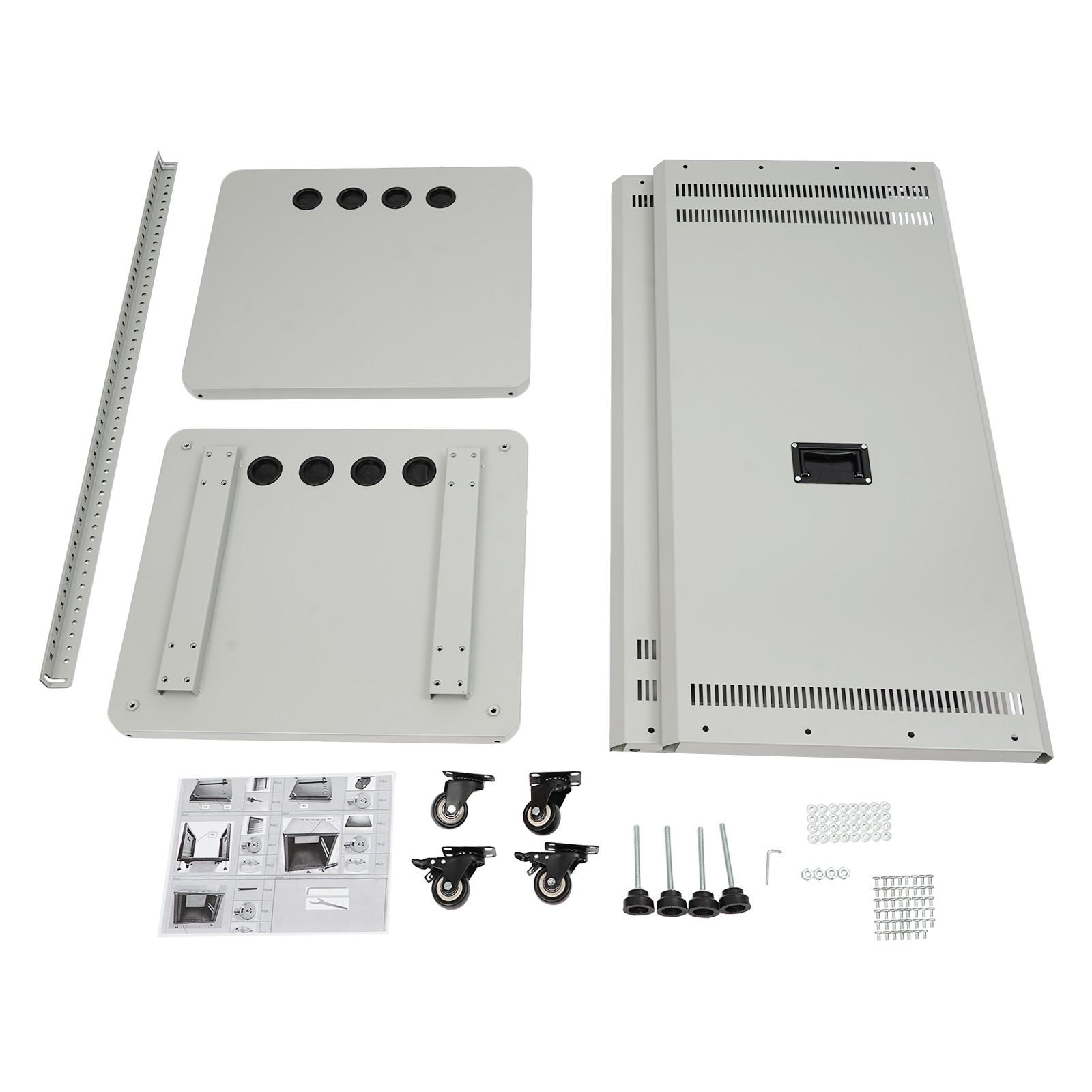 22U Stereo & Server Rack with Wheels Rolling DJ Mixer Stand Open Frame Rack