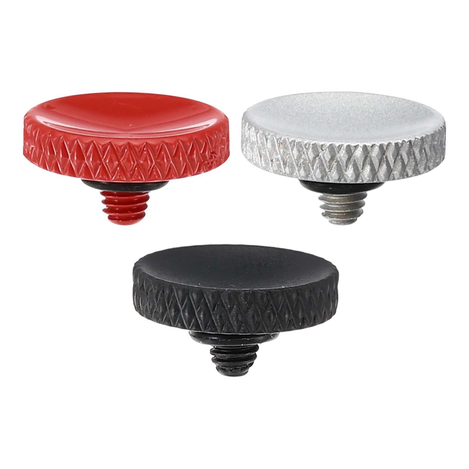 3pcs Camera Shutter Button Shutter Release Button Knurled Red Silver Matte Black