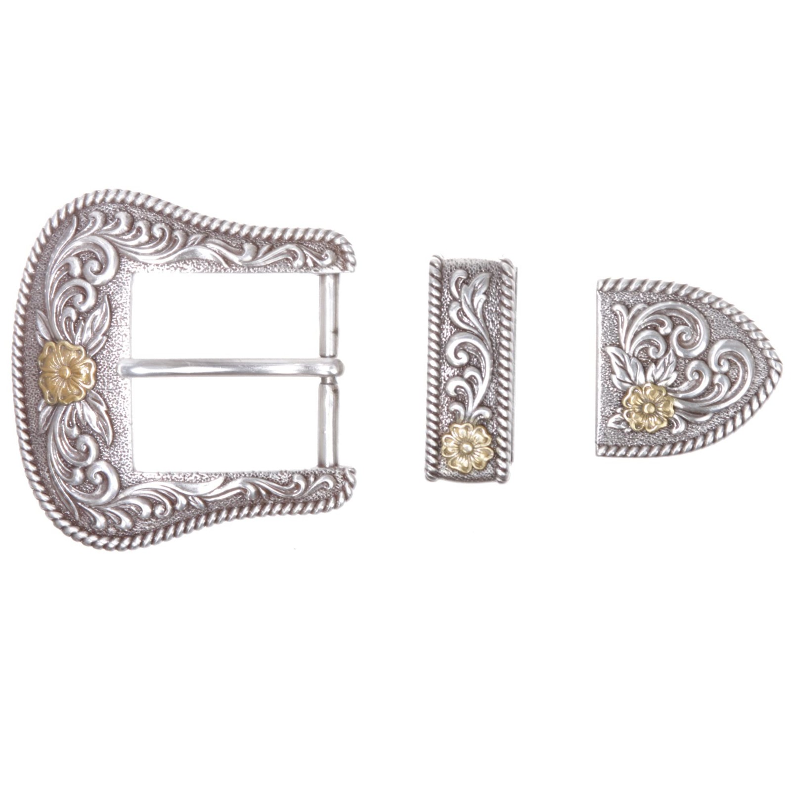 1 1/2"-3.8cm Western 3-Piece Silver/Gold One Size, Two Tone