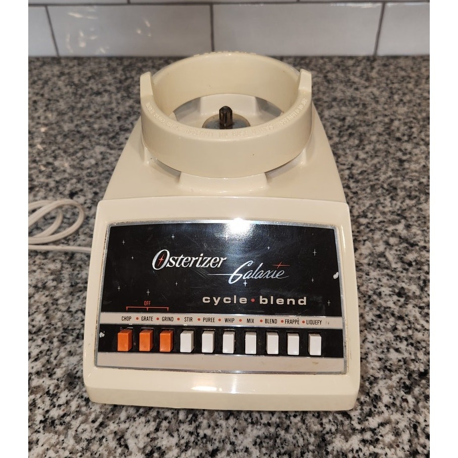 Vtg Osterizer Galaxie Cycle Blend 10 Speed *Base Only* 869-18R Almond 5 Cup