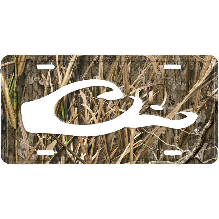 Drake Waterfowl Metal Drake Logo License Plate In Mossy Oak Shadow Grass Habitat