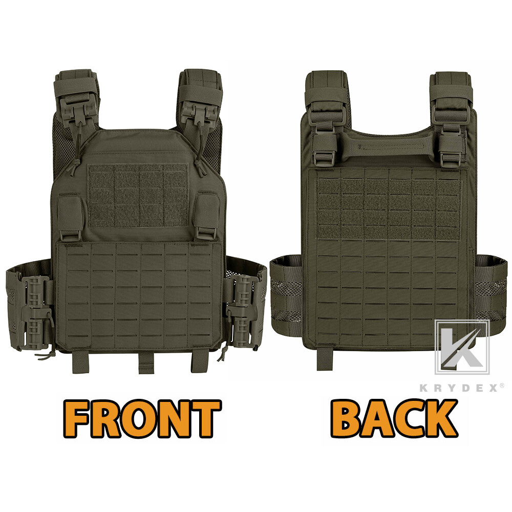 KRYDEX Tactical Plate Carrier Quick Release MOLLE Panel with Clip Ranger Green