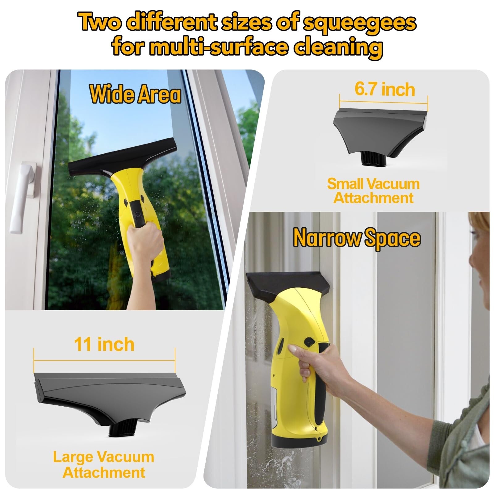 Rechargeable Window Vac, Electric Window Vacuum Squeegee, with 11 in. and 6.7...