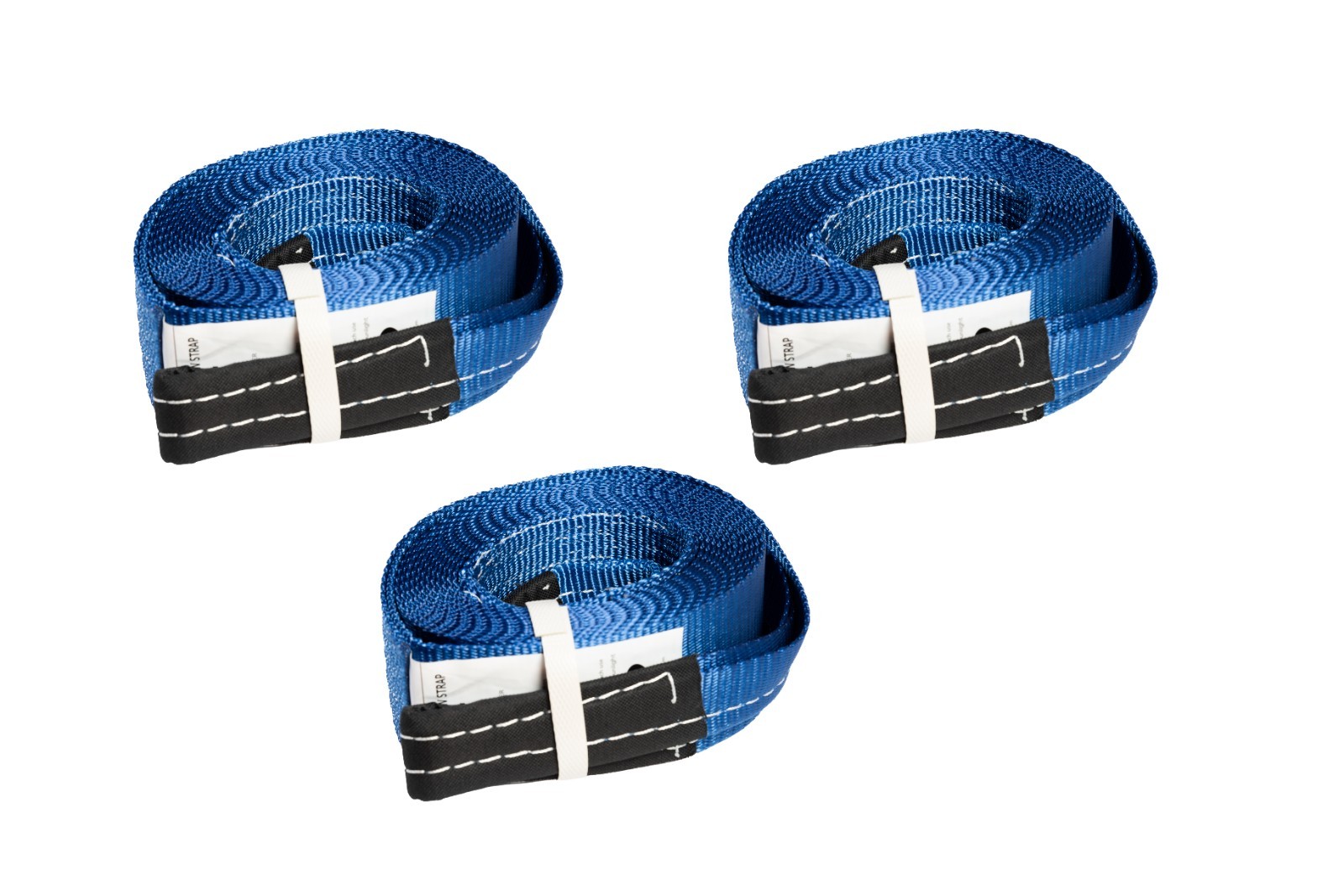 Three(3) 3" 6.5 T Tow Blue Strap 20 ft winch sling off road UTV snatch recovery