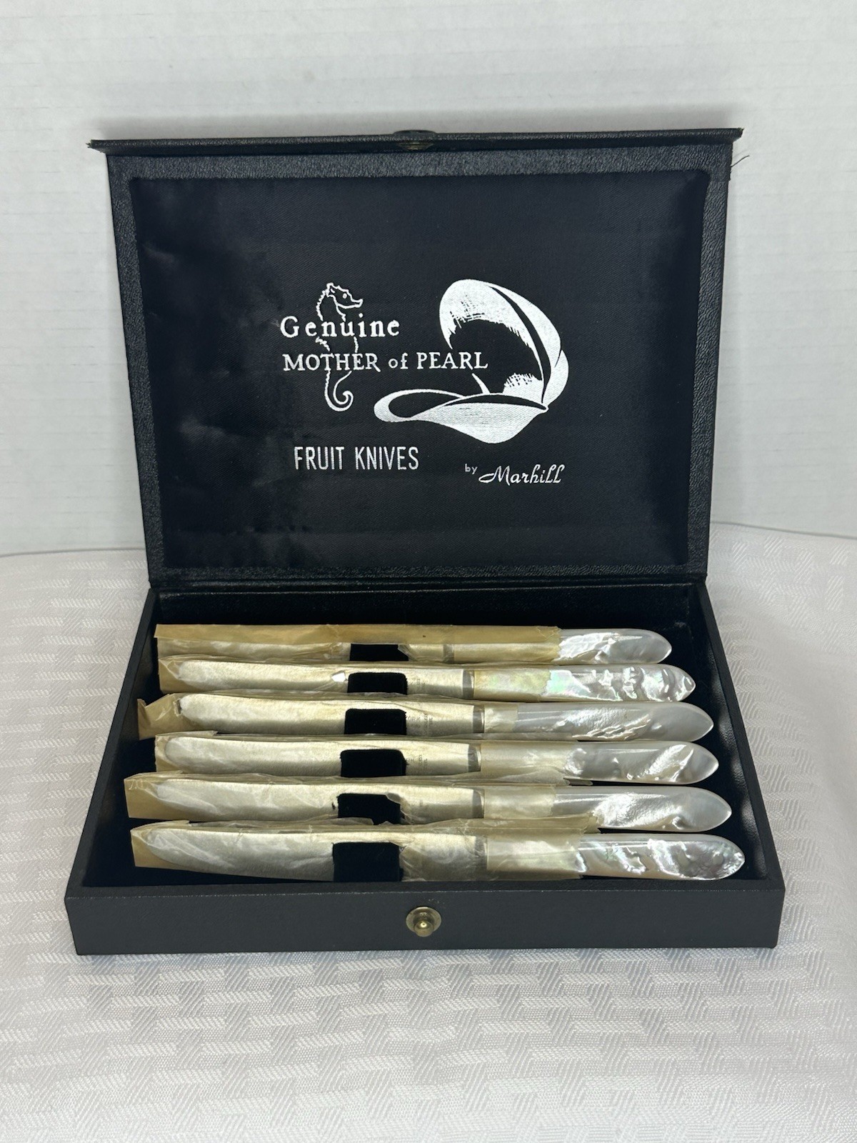 VTG Genuine Mother Of Pearl Fruit Knives Set Made In England Stainless Steal NEW