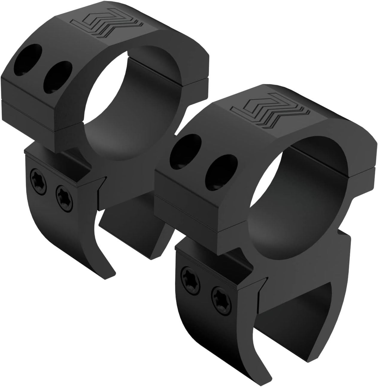 Monstrum Dovetail (11 mm / 3/8 inch) Scope Rings V2 | High Profile with Black