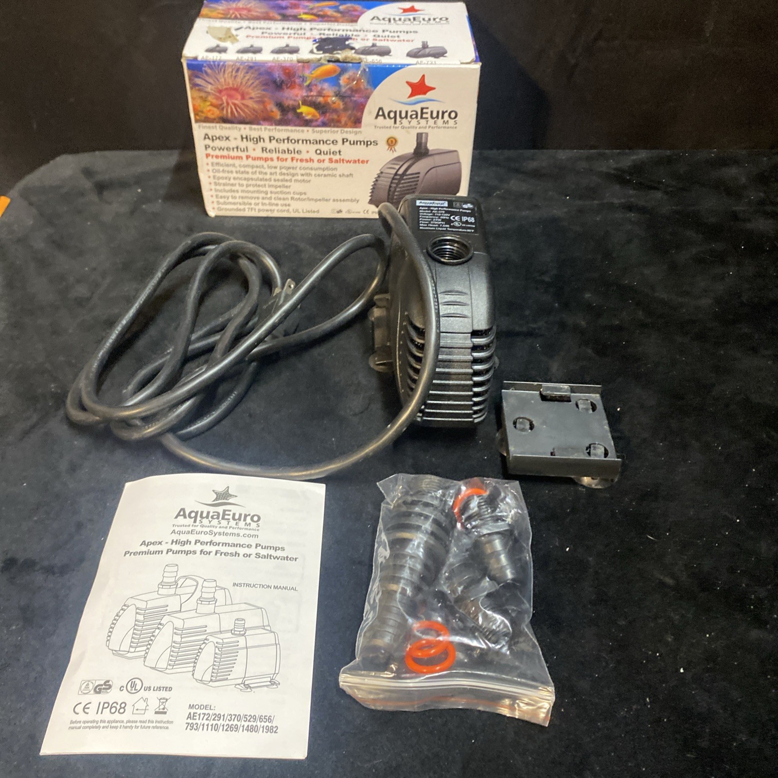 Aqua Euro USA Apex 370 GPH Submersible Water Pump For Fresh Or Salt Water OPEN