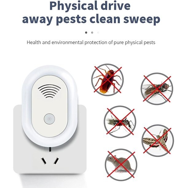 4 Pack Indoor Ultrasonic Electronic Insect Repellent Mosquitoes, Mice, Spiders