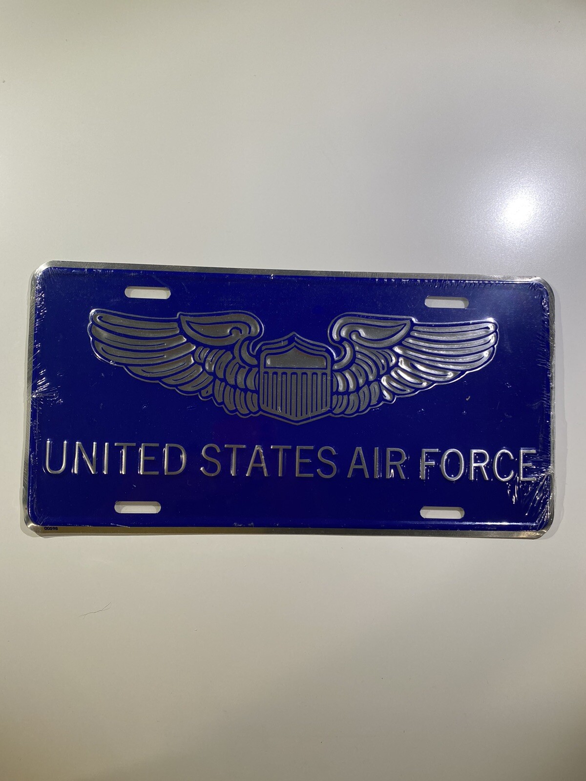 Air Force Blue SLV Wings 598 Metal License Plate Tag United States Military U.S.