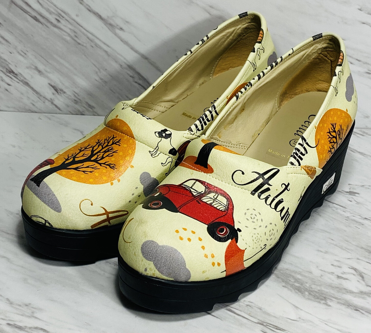 Cella clogs size 37 Autumn print