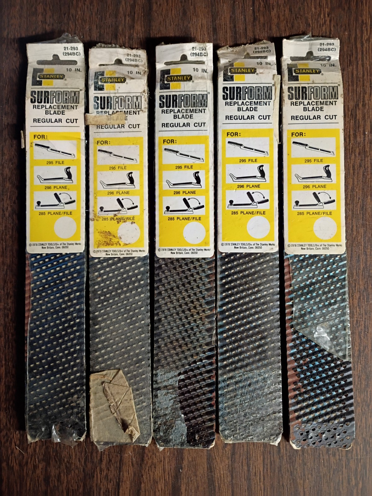 Vintage Stanley Surform Blade File Plane Lot Of (5) 21-293. NOS Free Shipping!!!