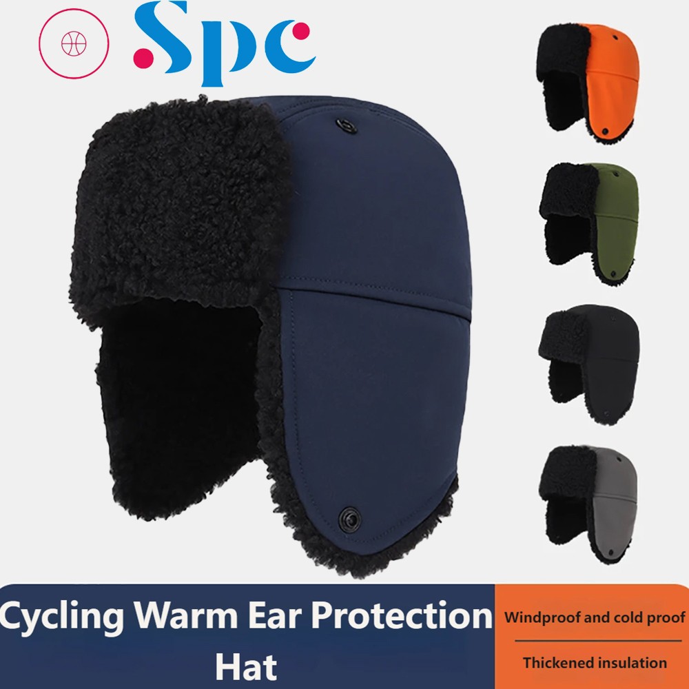 Mens Cycling Warm Hat Winter Aviator Fur Ear Flap Windproof Thermal Snow Ski Cap