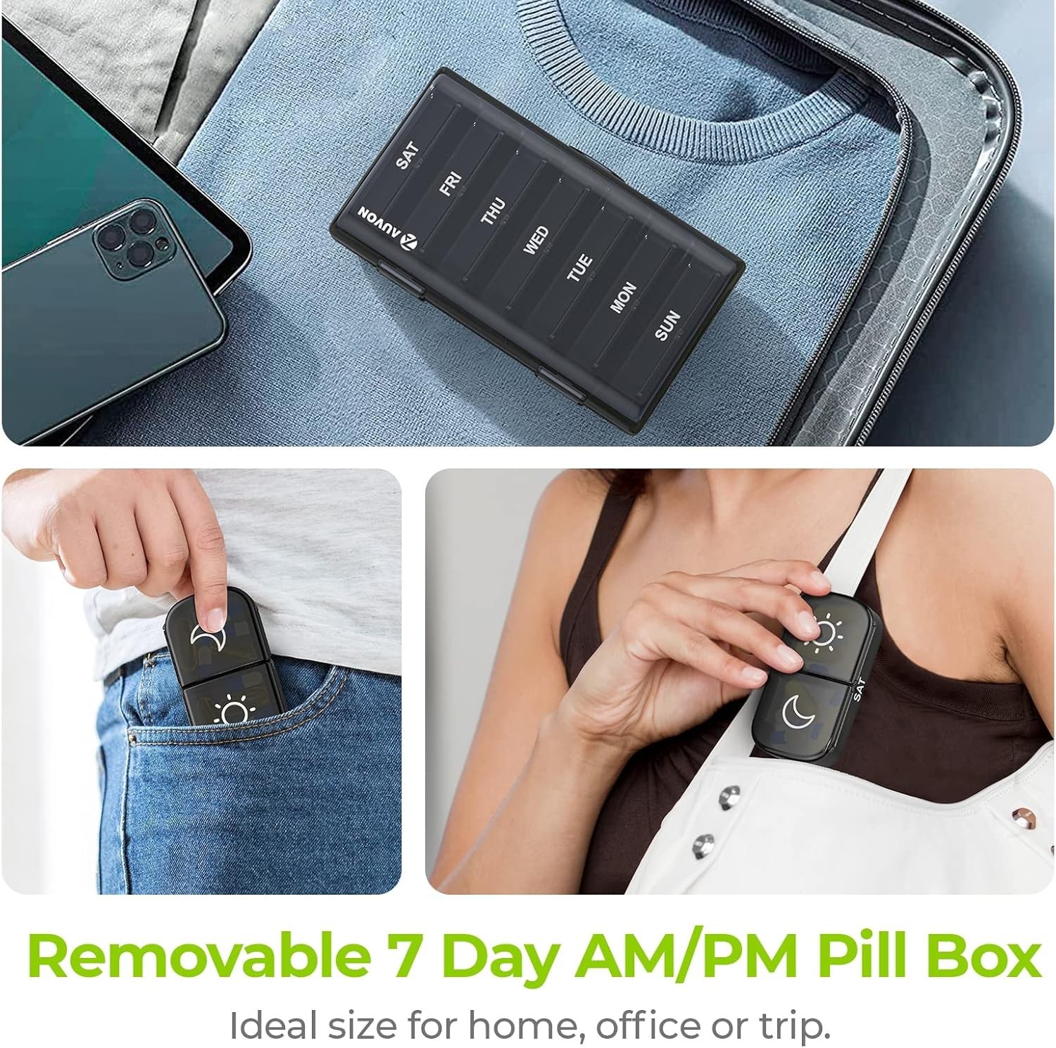 Compact & Lightweight XL Pill Organizer - Perfect for Medication Travel Needs