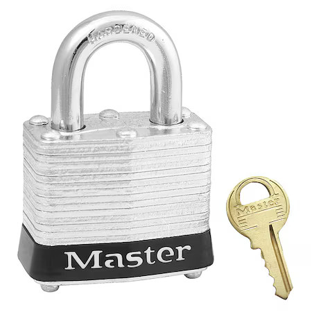 Master Lock 3Blk Lockout Padlock, Keyed Different, Steel, Black, 3/4 In Shackle